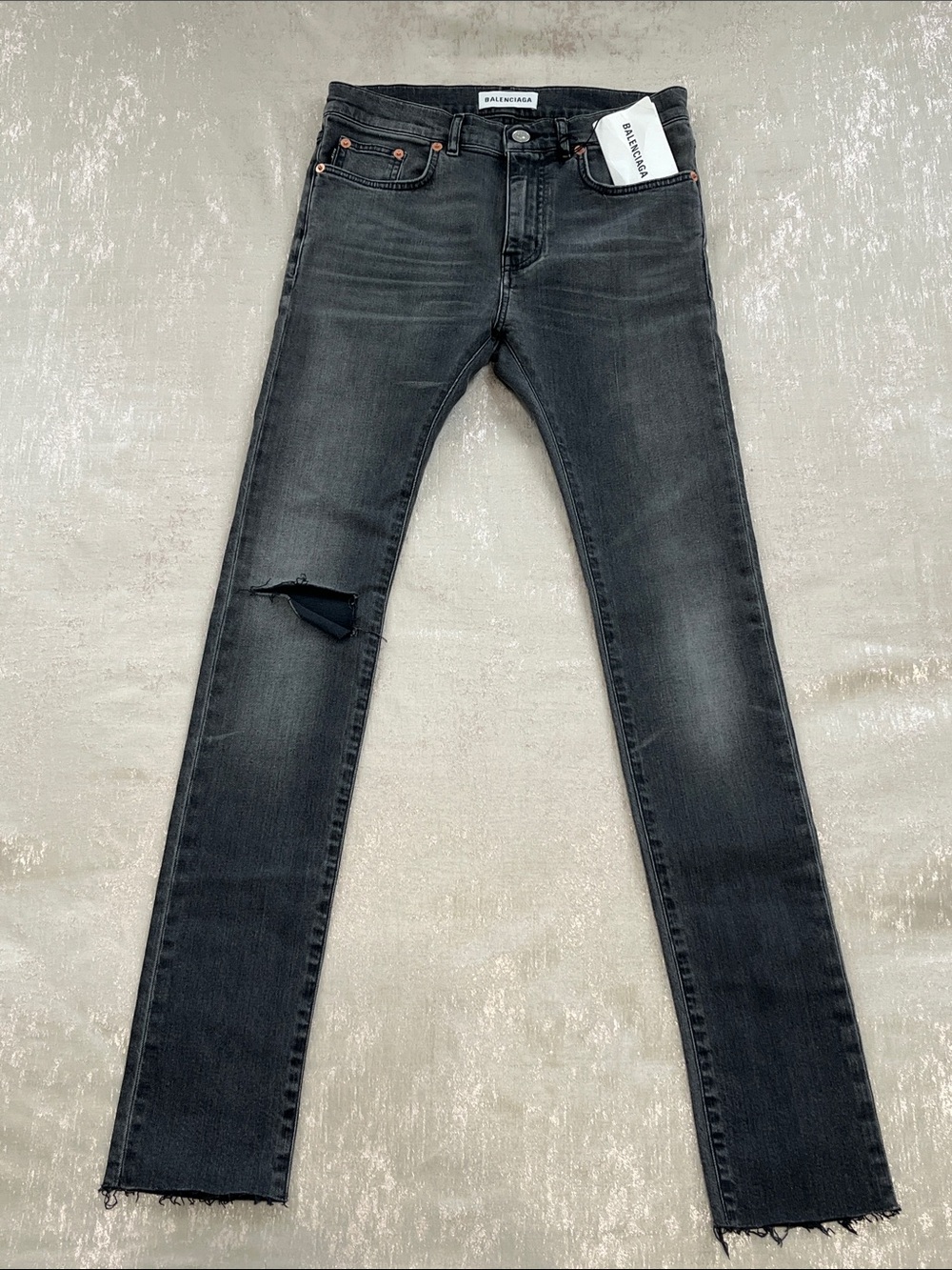 Balenciaga Vintage NWT Women’s Black Slim Distressed Jeans